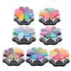 8 Colors Petal Shape Schedule Book Scrapbook Colorful DIY Stamp Ink Pad Painting Accessory