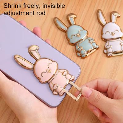Foldable Bunny Phone Stand Cute Rabbit Phone Holder for Desk Adjustable Phone Bracket
