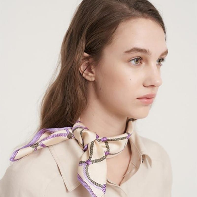 

BB’DE SOLI’DE Rope silk mini scarf Violet Violet