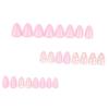 24Pcs Press on Nail Almond Glues on Nail French Fake Nail Designs False Nail Artificial Nail Gifts for Women Girls