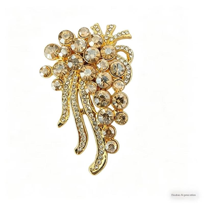 

Fashion Rhinestones Grape Bouquet Shape Brooches For Women Coat Jewelry Accessories Gifts A6