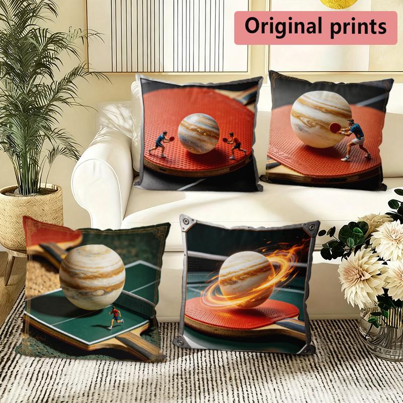 Space Table Tennis Decorative Throw Pillow Covers Pattern Cushion Cover Suitable for Sofa Bedroom Car Pillow Cover