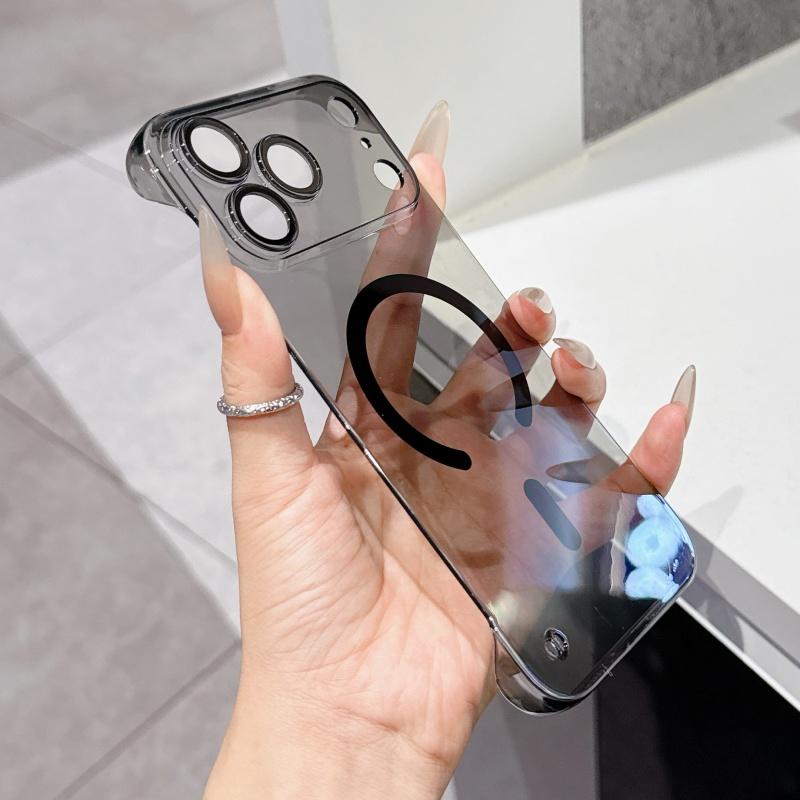 

Frameless for Magsafe Ultra Thin PC Case for iPhone 17 Air 16 15 14 13 12 11 Pro Max Plus 16e For Apple Wireless Charge Cover iPhone 13