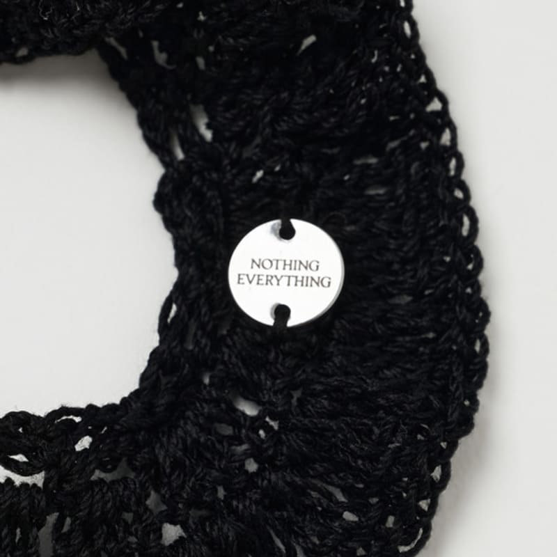 NOTHINGEVERYTHING HANDCRAFTED RUFFLE SCARF in BLACK