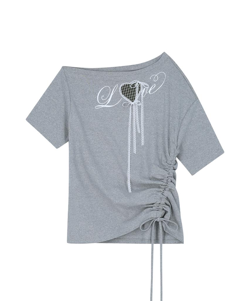 ILLIGO Love One-Shoulder Oversized T-Shirt Melange