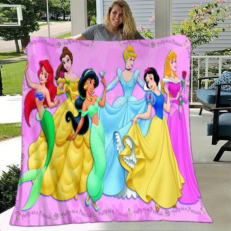 1pc Princess Printing Blanket - Soft, All-Season Throw for Living Room, Bedroom,Personalized Gift with Adorable Cartoon Design