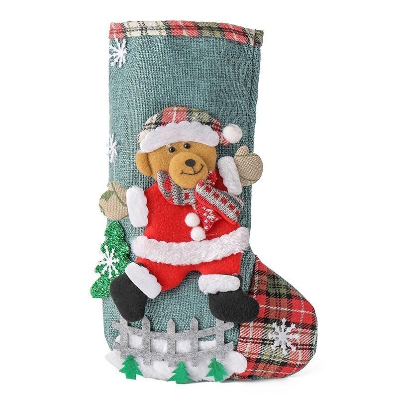 Large Christmas Stocking Cartoon Santa Claus Snowman Christmas Socks New Year Candy Gift Bags Christmas Tree Pendant Home Decor