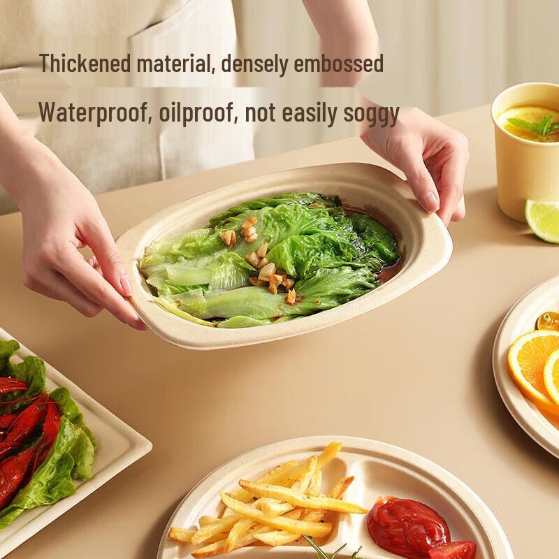 Chui Da Huang Natural Bagasse 9-inch Round Plates