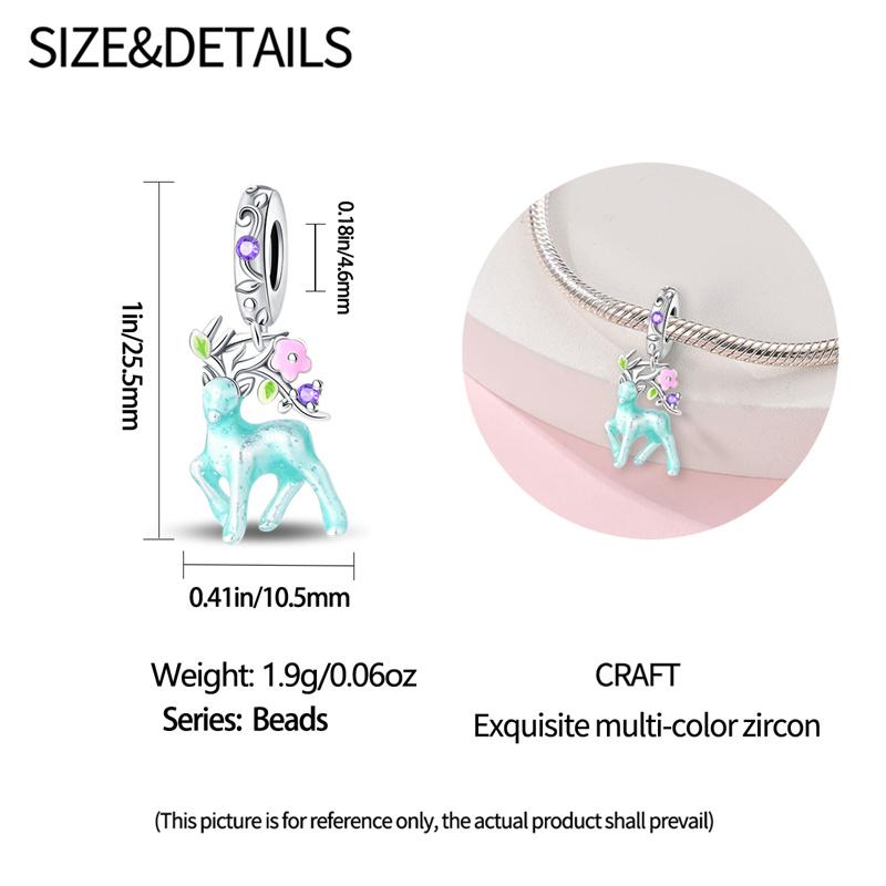 New In copperplated Mysterious Luminous Elk Pendant Compatible With Panora BraceletsBangle Do It Yourself Bead Charms Ideal For Women Birthday Fine