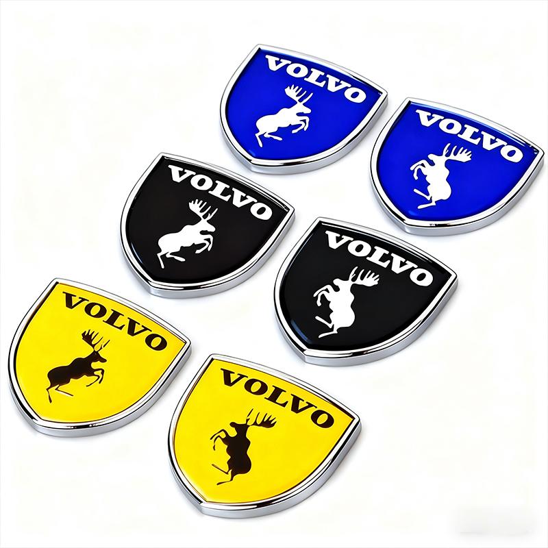 2 Stück Metall Auto Schild Logo Seitenkarosserie Heck Kofferraum Aufkleber Für Volvo AWD V50 S60 XC60 S40 XC40 XC90 V60 S80 S90 V90 V70 T6 T8