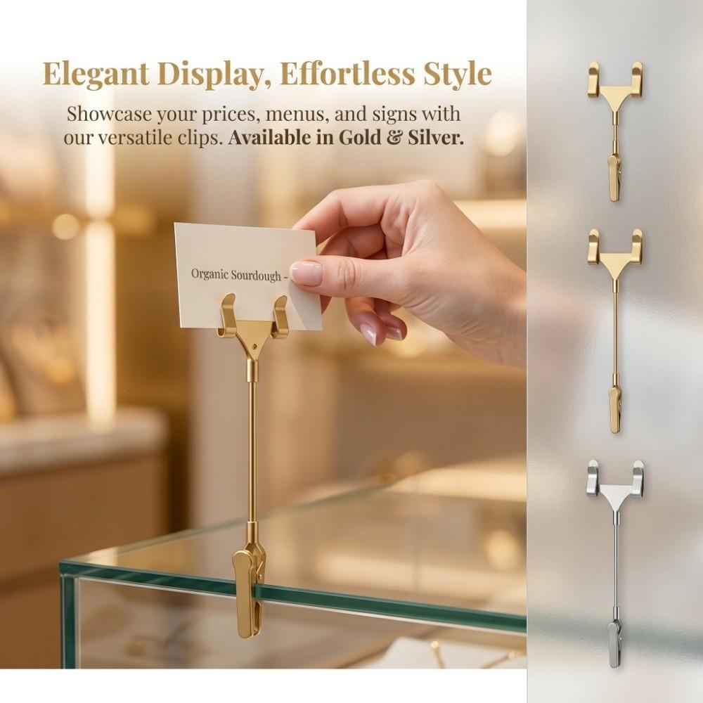 5Pcs Alligator Clasp Sign Holder Display Stand Vertical Price Display Sign Clip Shelf Label Card