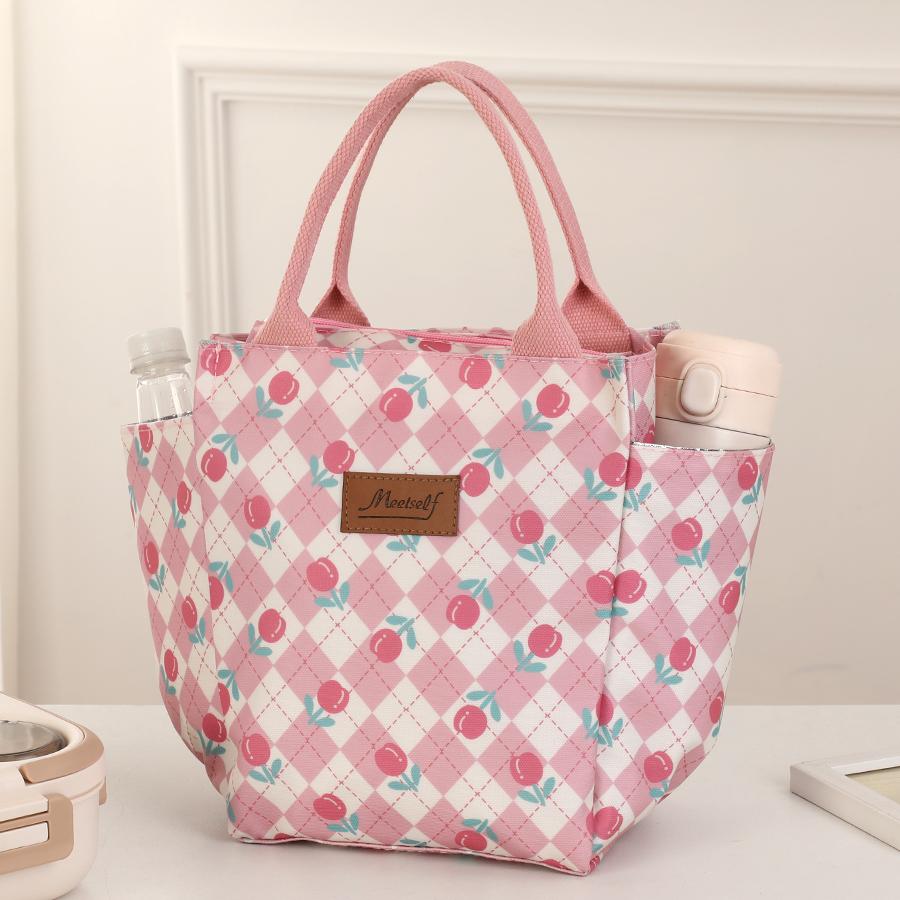Multi-functional Travel Handbag Large Capacity Printed Handbag Hand-held Meal Bento Bag Travel Storage Bag