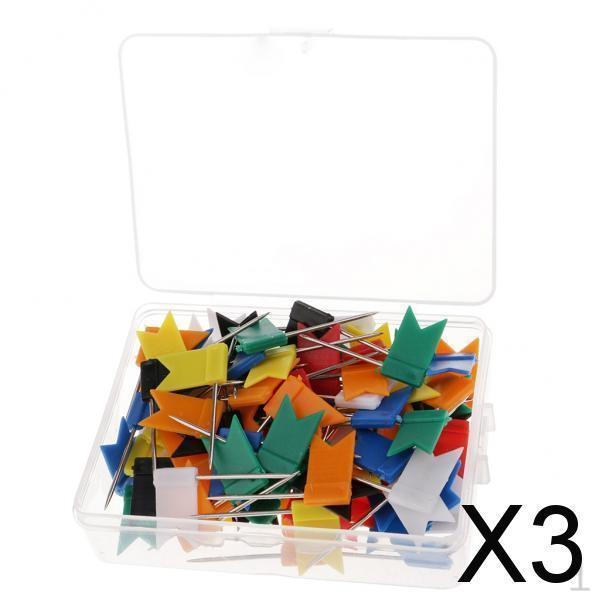 

3x100 штук Флажок Кнопка Маркер Маркировочные кнопки для доски объявлений из пробки Настенная карта