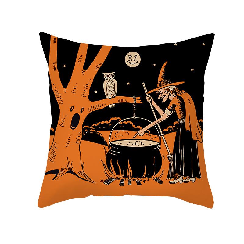 

Halloween Pillow Cover Spoof Pumpkin Print Peach Skin Shopee Home Sofa Cushion Cover Pillow Cover 45 * 45Cm (without pillow core)