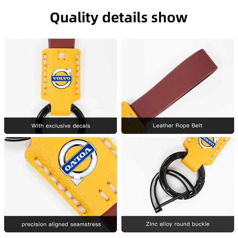 Lanière Durable en Cuir Porte-Clés de Voiture Anneaux Porte-Clés Boucle Porte-Clés Pour Volvo XC90 V90 V60 XC60 V40 S80 S60 S90 C40 XC40 V70 XC70 C30 C70