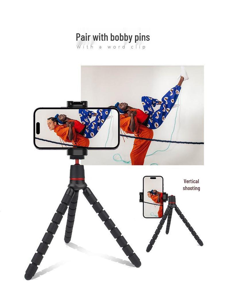 Oktopus Handyhalter: Verstellbares tragbares Outdoor-Selfie-Stativ für Live-Streaming & zum Ansehen von Dramen