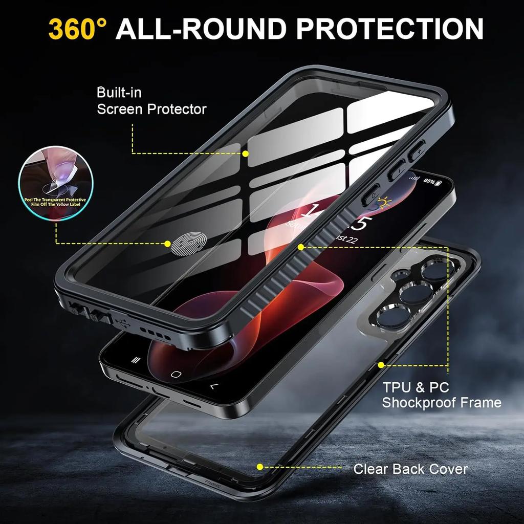 Wodoodporne etui IP68 dla Samsung Galaxy A56 A35 A15 A17 A55 S25 FE S26 Ultra S24 Certyfikowane odporne na wstrząsy Pełne etui ochronne
