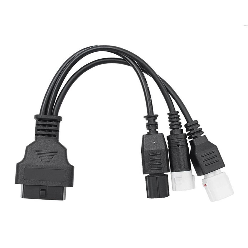

Motorcycle OBD 2 Extension Cable for Yamaha 3PIN 4PIN Honda 6Pin to OBDII 16Pin OBD2 Connector Plug Compatible with Motobike