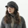 Large Board Retro Solid Color Versatile Knitted Octagonal Hat Children's Autumn and Winter Warm Face Small Painter Hat Newsboy Hat