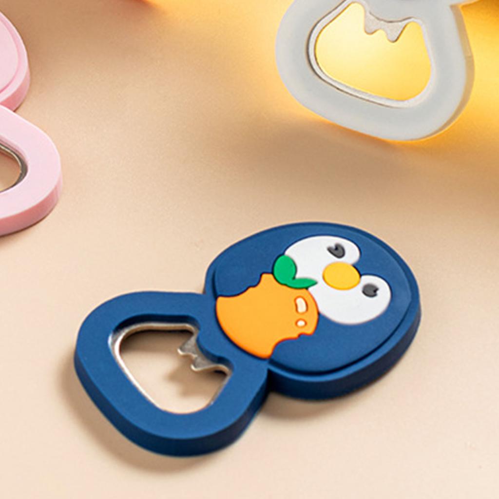 Magnetic Bottle Opener Cartoon Animal Style Strong PVC Metal Multifunction Beer Opener for Home Party Office Goose