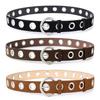 Fashion Pin Buckle Suede Leather Belt Big Buttonhole Luxury Design Women Waist Belt Versatile Retro Waistband Jeans Decoration