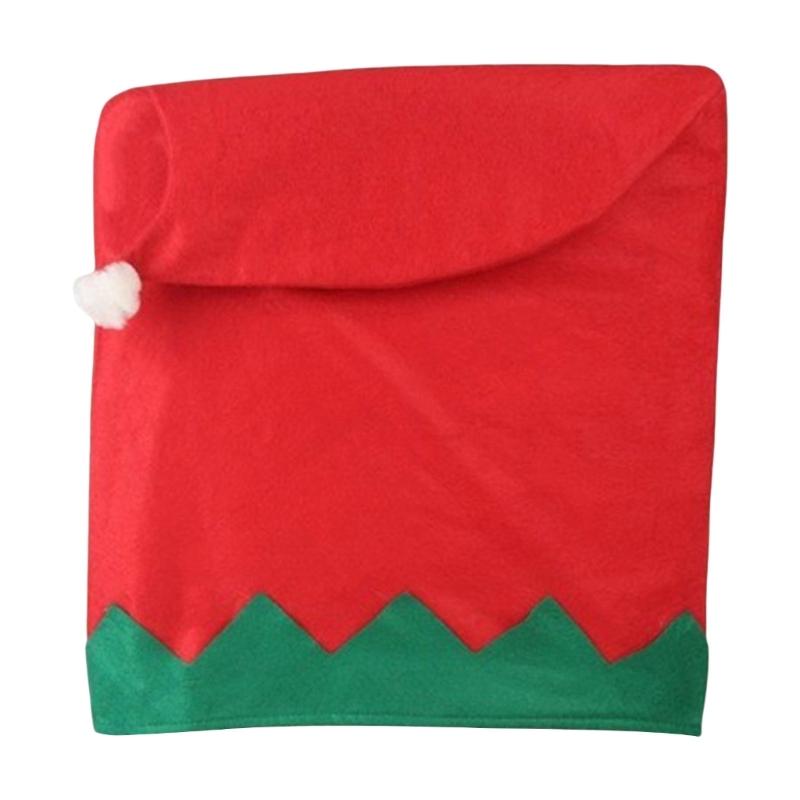 

Christmas Dining Chair Back Cover With Santa Hat Chair Slipcovers Protectors for Christmas Party Decoration красный