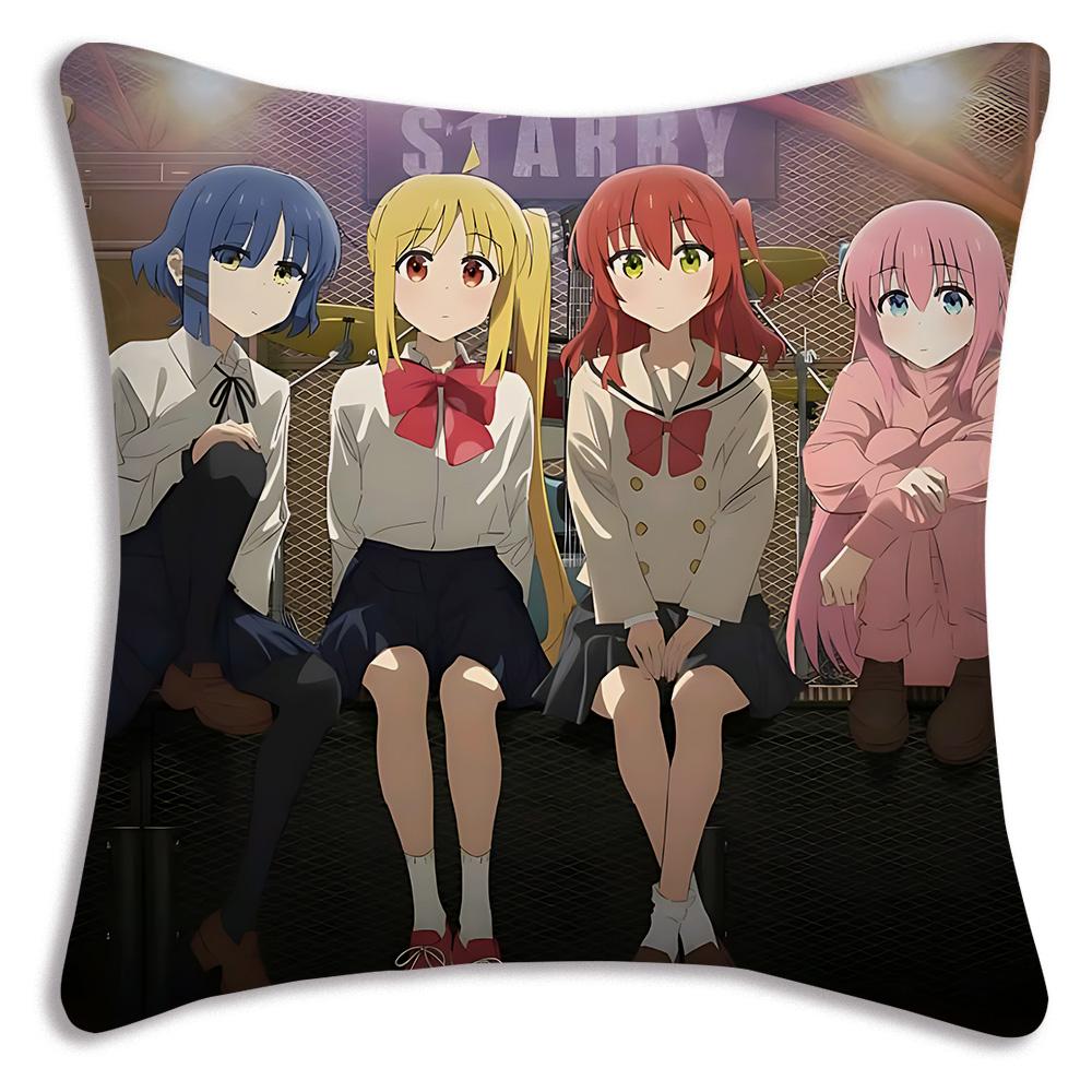 Anime B-Bocchi the Rocks Pillow Covers Cartoon Sofa Decorative Home Double-sided Printing Short Plush Cute Cushion Cover
