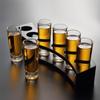 Tequila Shot Glass Set with Glass Holder (Pont Du Monde) (12 Cups + Wooden Cup Holder)