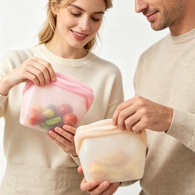Sac de Rangement en Silicone Étanche Sac pour Congélateur Vertical Sac Anti-Transfert d'Odeur Réutilisable Épais Résistant aux Déchirures Sac de Rangement Alimentaire