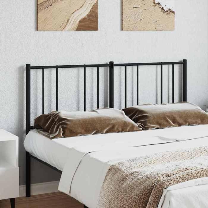 VidaXL Tête de lit métal noir 160 cm 352515
