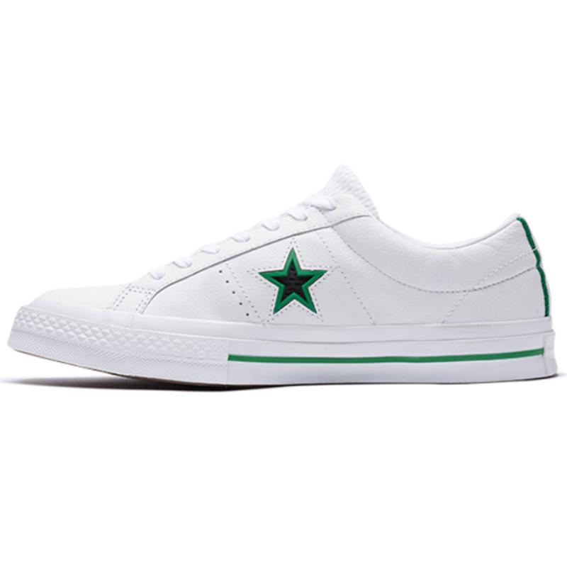 

Converse One Star Ox Leather White/Green Original Style Canvas Unisex 35