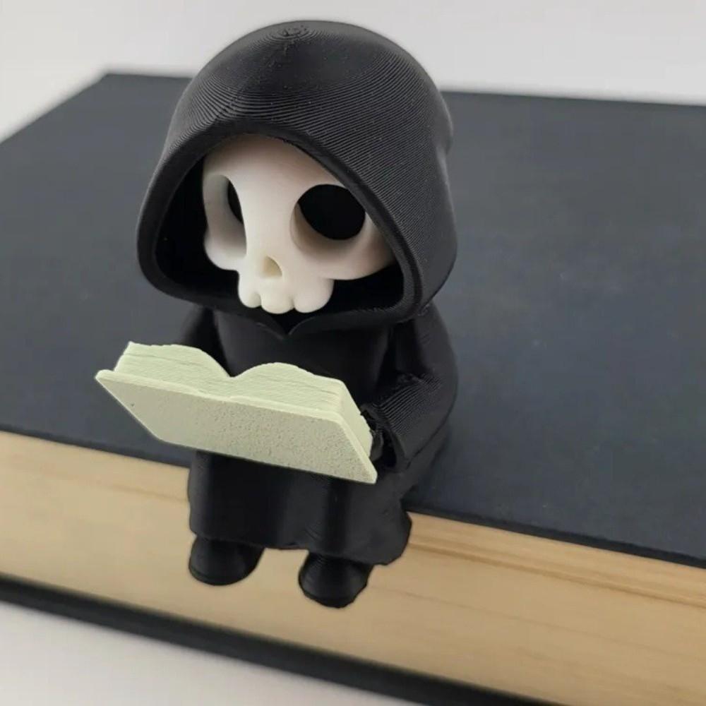 Cartoon Gothic Decoration Creative Reading Pose Ghost Statues Bedroom Decor