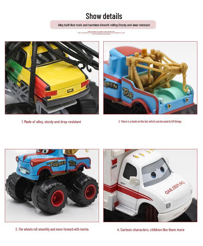 Alloy Race Car Big Foot Long Hair Wrench High Wheel Series Toy for Kids