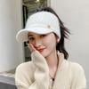 Winter Knitted Earflap Hat for Women Fashion Warm Baseball Cap with Visor Windproof Outdoor Sport Ponytail Hat Winter Accessory