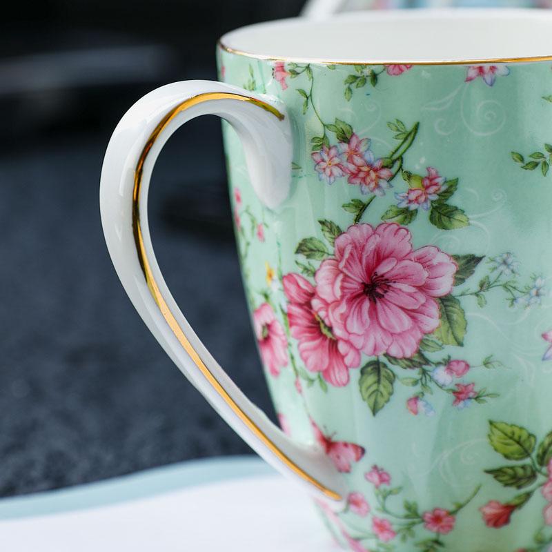 Vintage Blumiges Knochenchina Kaffeetasse Europäisch Retro Rustikal Teetasse Europäisch Englisch Nachmittagstee Tassen