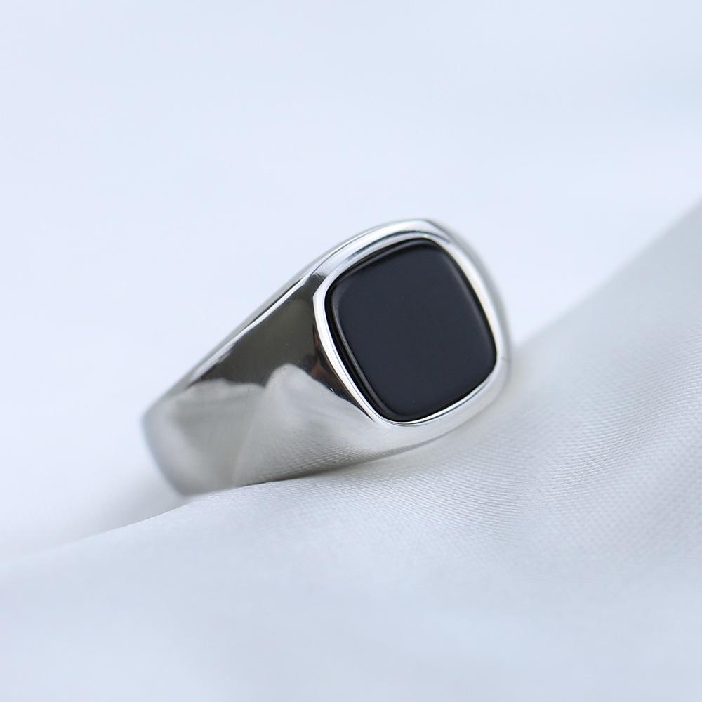 

Vintage Geometric Square 12MM Diamond Set Stainless Steel Ring Ring with All Fashion Couples Jewelry Gift 7 серебряный
