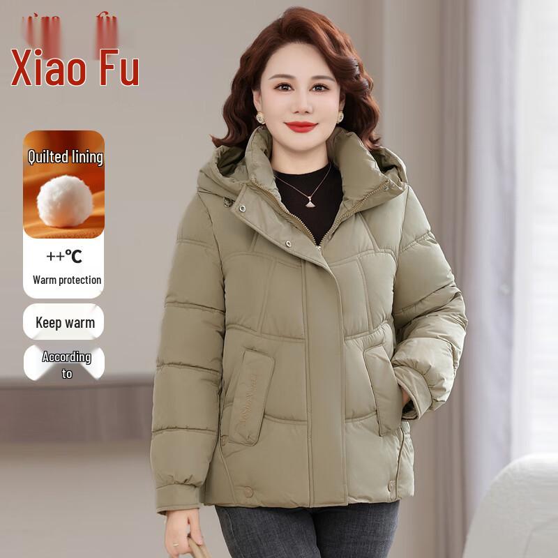 

Elderly Women s Thick Hooded Winter Padded Coat 4XL