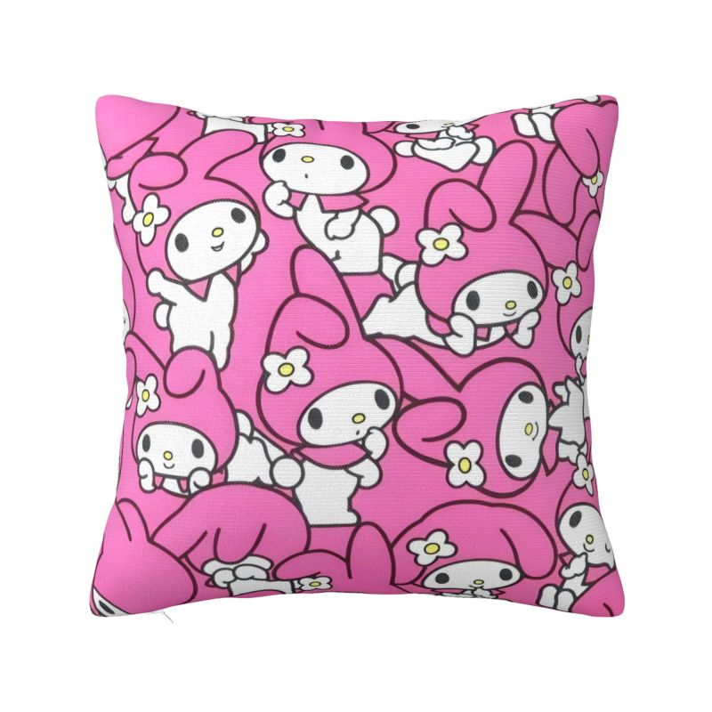 Custom Luxury Sanrio My Melody Anime Cushion Cover for Sofa Polyester Cartoon Cute Throw Pillow Case Bedroom Decoration