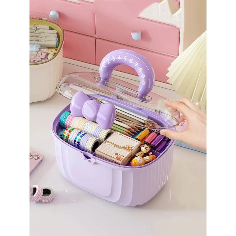Hair Accessories Storage Box, Portable Makeup Organizer for Hair Clips, Hair Ties, Earrings, Bracelets, Necklaces