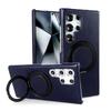 Luxury Genuine Leather Case For Samsung Galaxy S24 Ultra S23 S22 S21FE S20 Note20 S23FE Magnetic Ring Stand Bracket Phone Cases