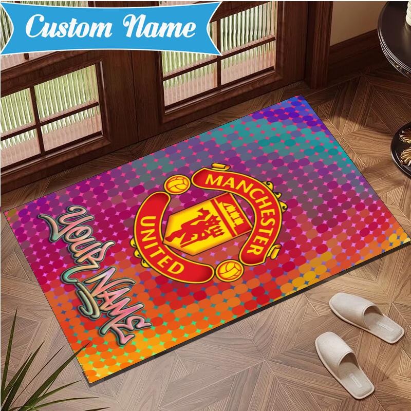 Custom Name Manchester Fc Rug Indoor Floor Mat Chair Rug Perfect for Living Room, Bedroom, Playroom, Game Room Christmas fan gifts