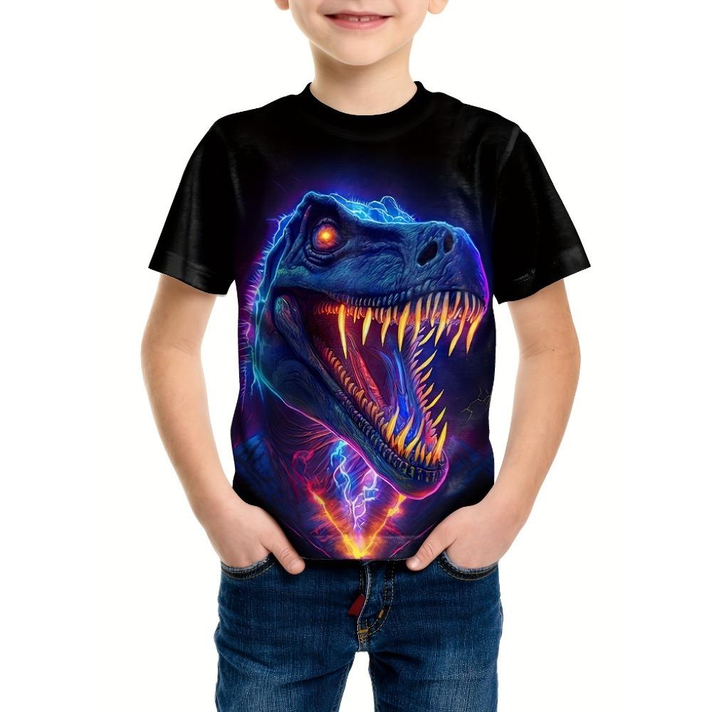 Fashion Kids T-Shirt Dinosaur 3D Printed Tees Short Sleeve Girl's Summer Clothes O-Neck Cute Boy Child T Shirt Children Top