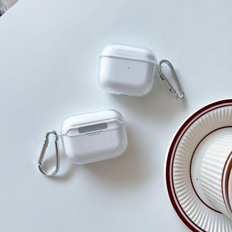 Simple And Transparent Premium Feel Solid Color For Airpod 4 3 2 1 AirPod Pro 3 2 Headphone Case Dustproof Anti-Fall Keychain