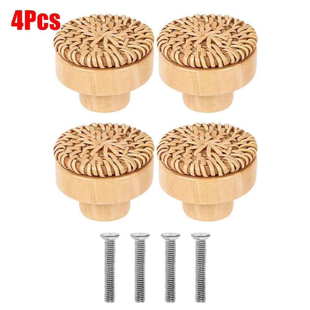 

2/4/6/8 шт. Деревянные ручки для шкафов, комодов, дверные ручки из цельного дерева, мебельная фурнитура, аксессуары 4Pcs
