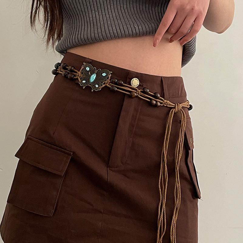 

Waist Belt For Women With Faux Leather And Butterfly Design Summer Fashion Accessory Style F