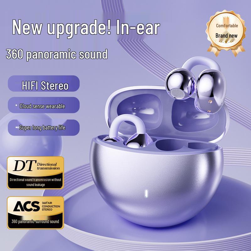 Q87 Clip-on Bone Conduction Bluetooth Headphones - Sport Comfort, Long Battery Life, Universal Fit.