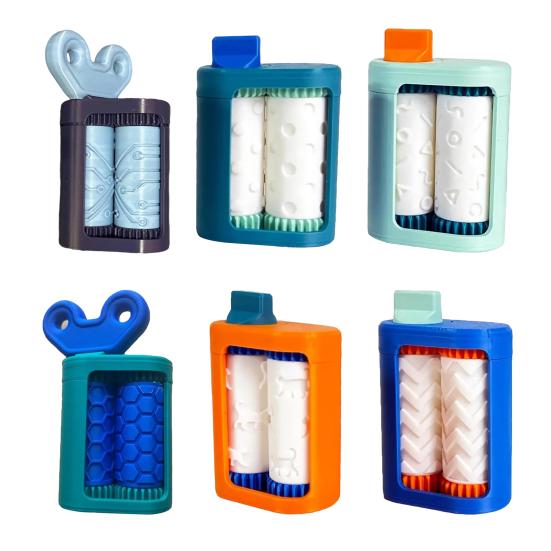 Business Card Embosser Portable Lightweight 3D Printed Embosser Tools DIY Cards Scrapbooking Crafts Mini Dual Rollers Embosser Stamp