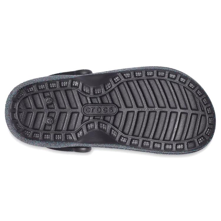 Crocs Classic Glitter Black Lined Clogs 'Starry Skies' Women's 205842-9BD