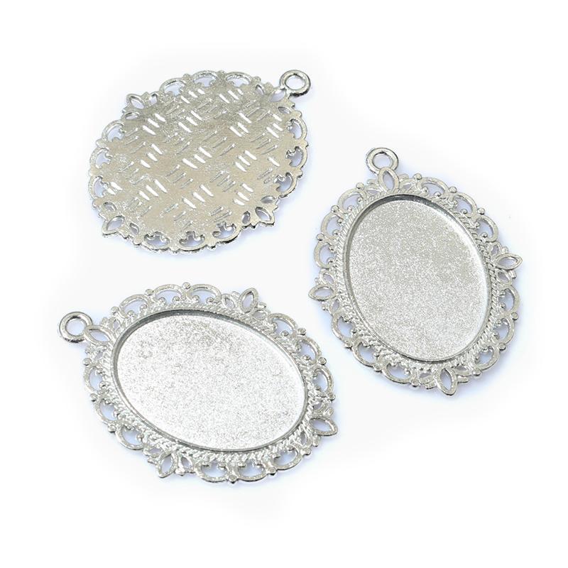 10 Stück 18x25mm Innenmaß 8 Farben Vintage Stil Cameo Cabochon Basis Fassung Anhänger Halskette Schmuckzubehör