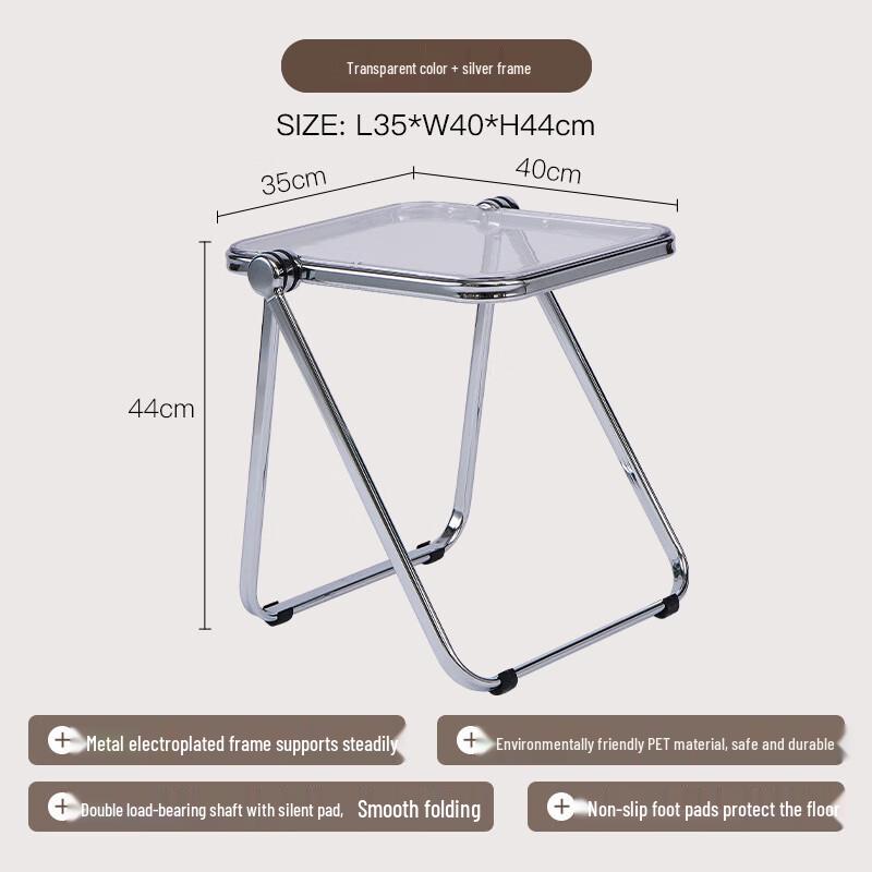 Dunzhu Foldable Transparent Acrylic Coffee Table